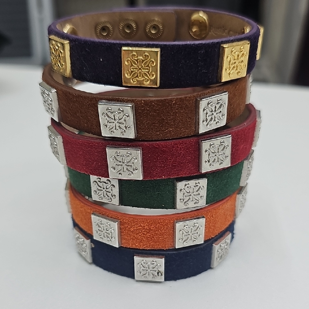 Rustic Cuff Set of 6 Leather Bracelets